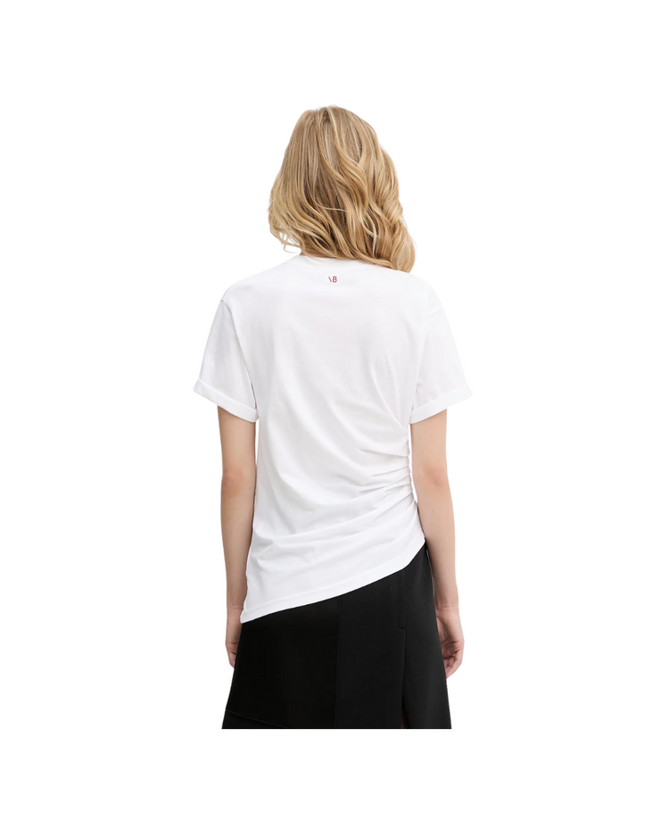 Gathered Detail T-Shirt In White