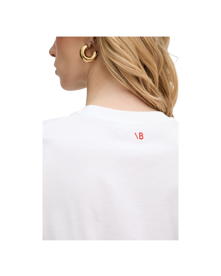 Gathered Detail T-Shirt In White