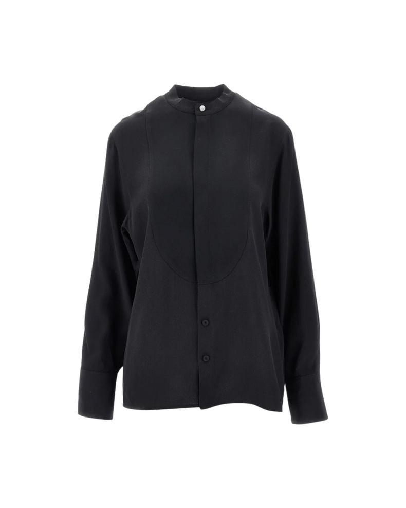 Bib Detail Blouse In Black
