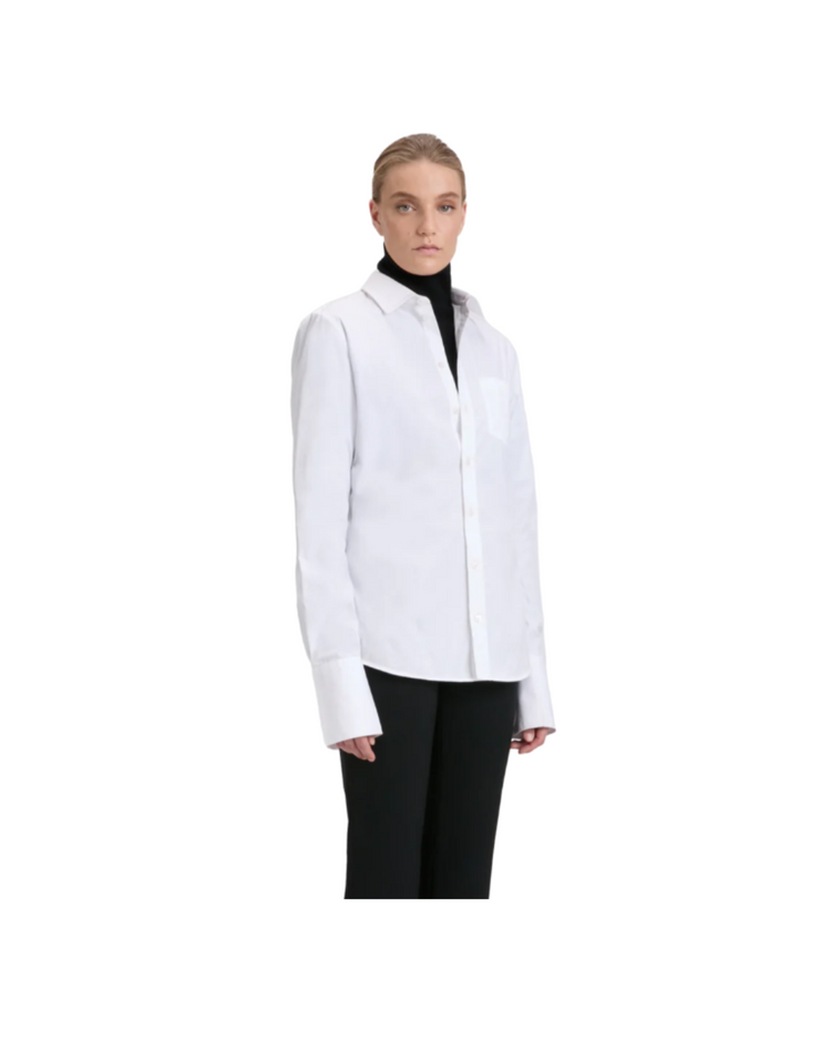 Tab Detail Shirt In White