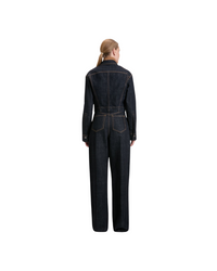 High Waisted Cinched Jean In Indigo Rinse