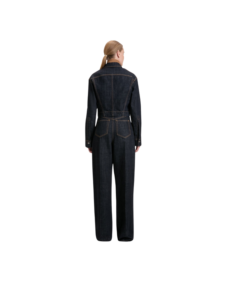 Cropped Denim Jacket In Indigo Rinse
