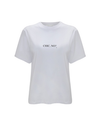 White Chic No? Slogan T-Shirt In White
