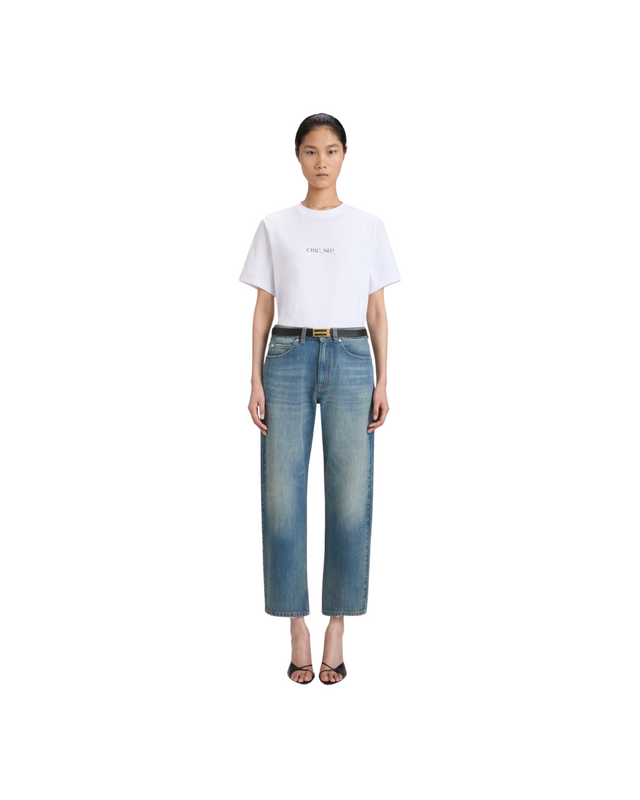 White Chic No? Slogan T-Shirt In White