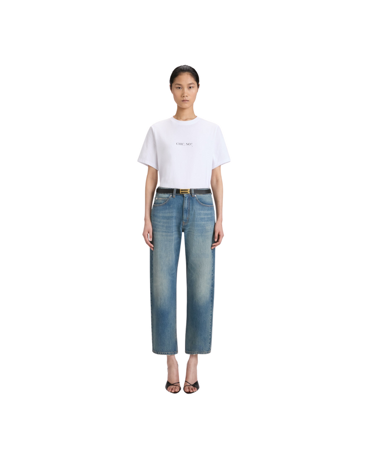 White Chic No? Slogan T-Shirt In White