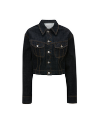 Cropped Denim Jacket In Indigo Rinse