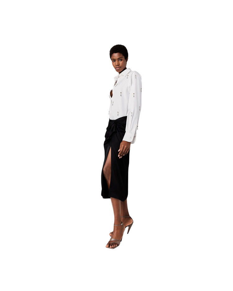 Knotted Asymmetric Midi Skirt