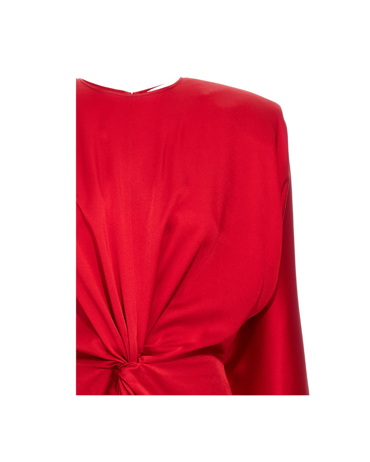 Satin Twist Midi Dress