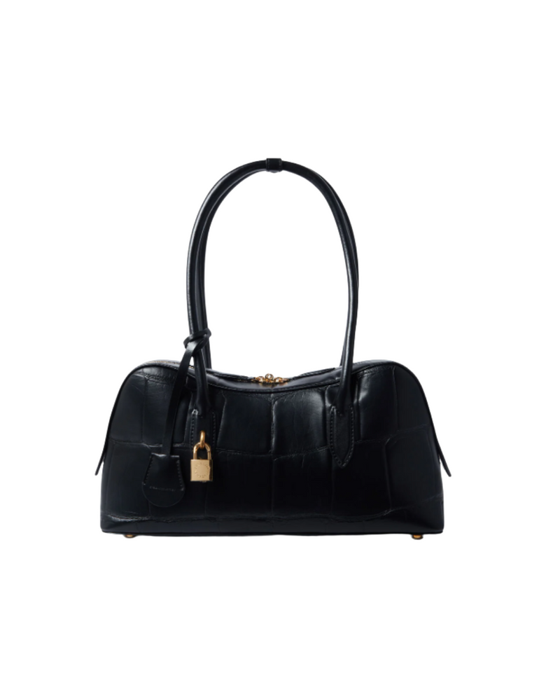Ryder Crocodile-Embossed Shoulder Bag