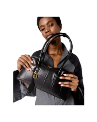 Ryder Crocodile-Embossed Shoulder Bag