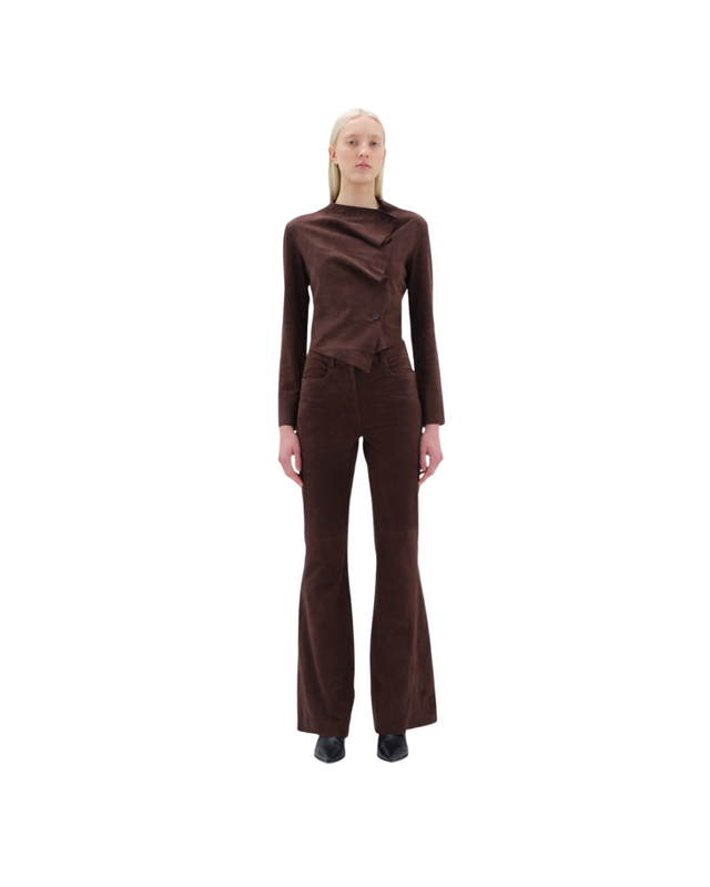 Flared Suede Pants