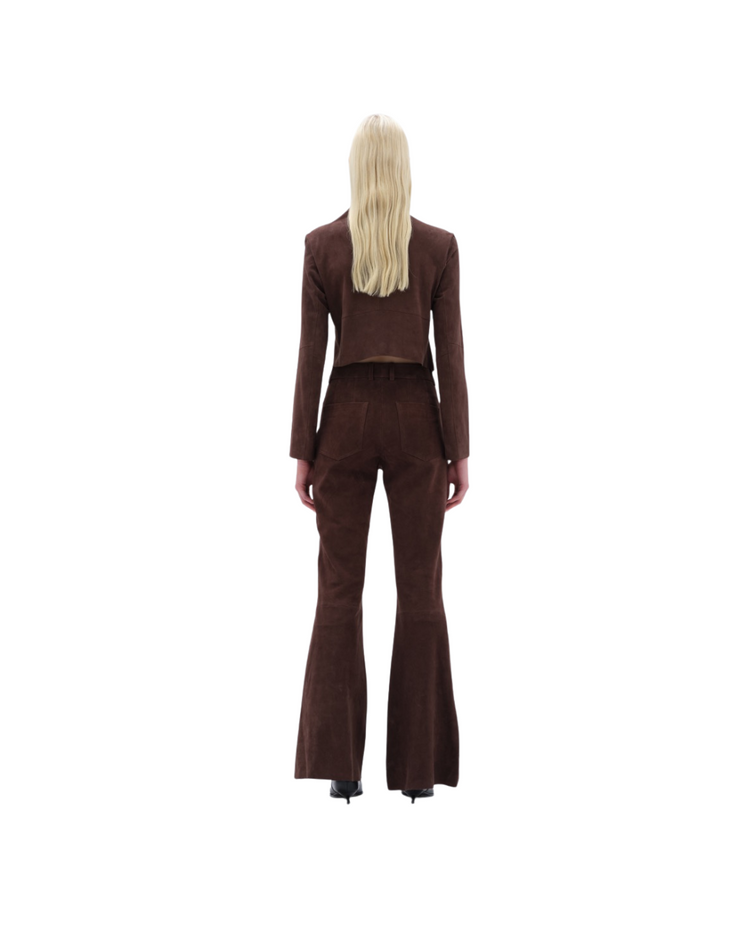 Flared Suede Pants