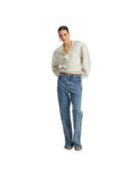 Laced Straight Leg Jeans
