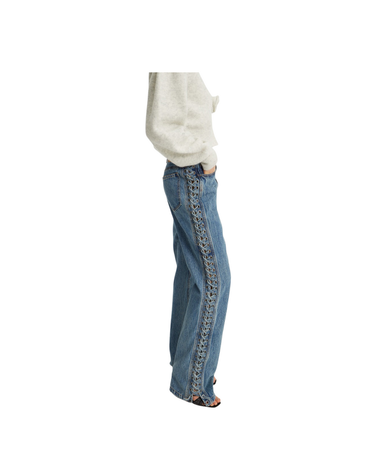 Laced Straight Leg Jeans