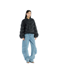 Pleated Bomber Jacket