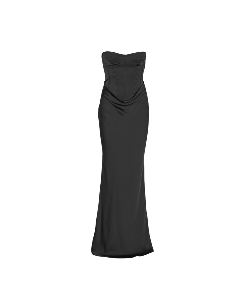 Satin Corset Maxi Dress