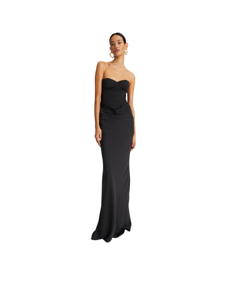 Satin Corset Maxi Dress