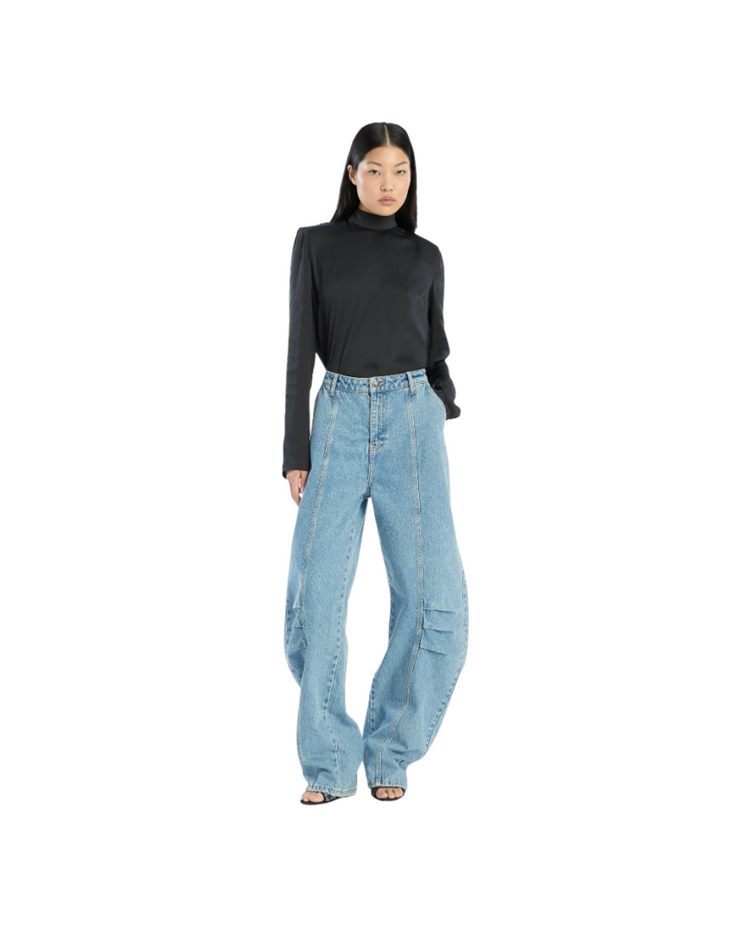 Satin Drapy Back Top
