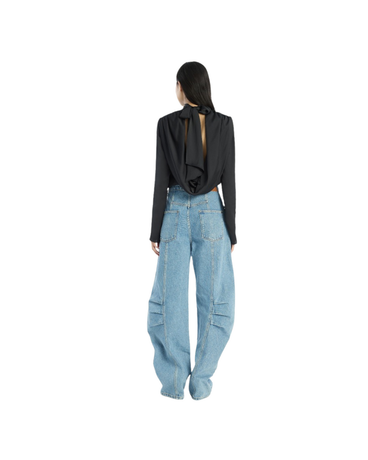 Satin Drapy Back Top
