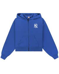 Yankees Serif Cropped Zip Hoodie