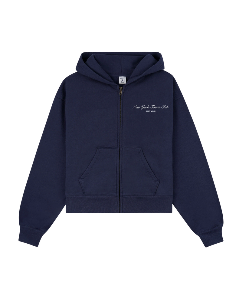 NY Tennis Club Cropped Zip Hoodie
