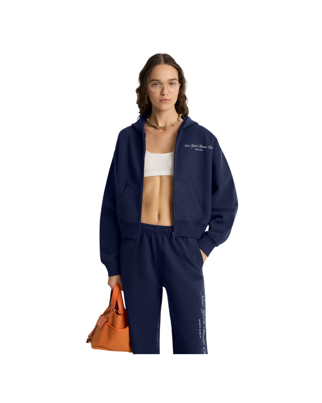 NY Tennis Club Cropped Zip Hoodie