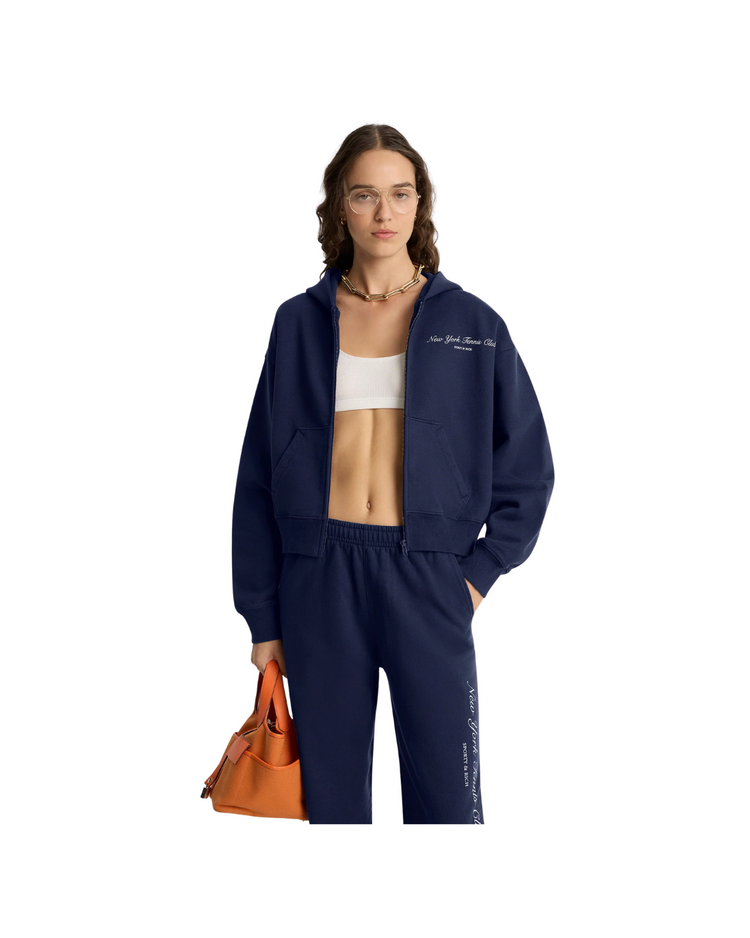 NY Tennis Club Cropped Zip Hoodie