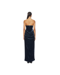 Silk Velvet Slit Dress