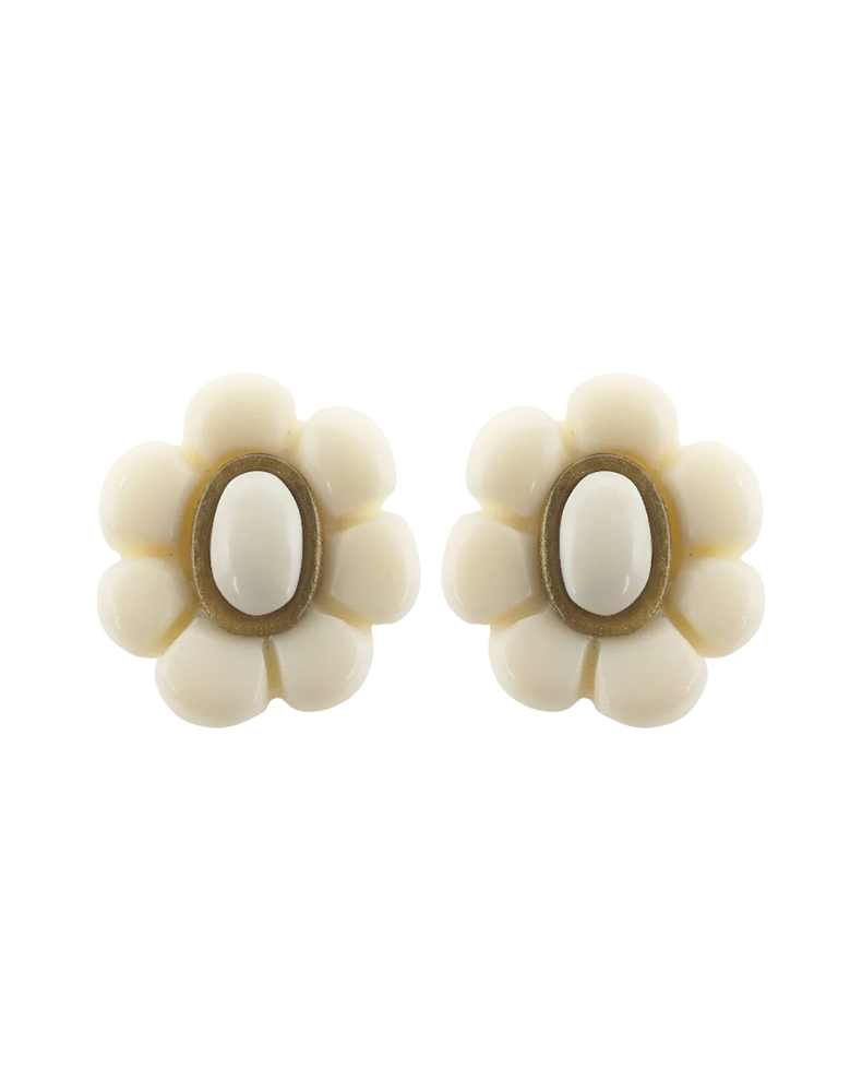 Clip Earrings Daphne Ivory-Gold