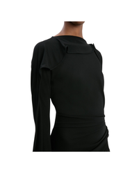 Long Sleeve Draped Jersey Dress