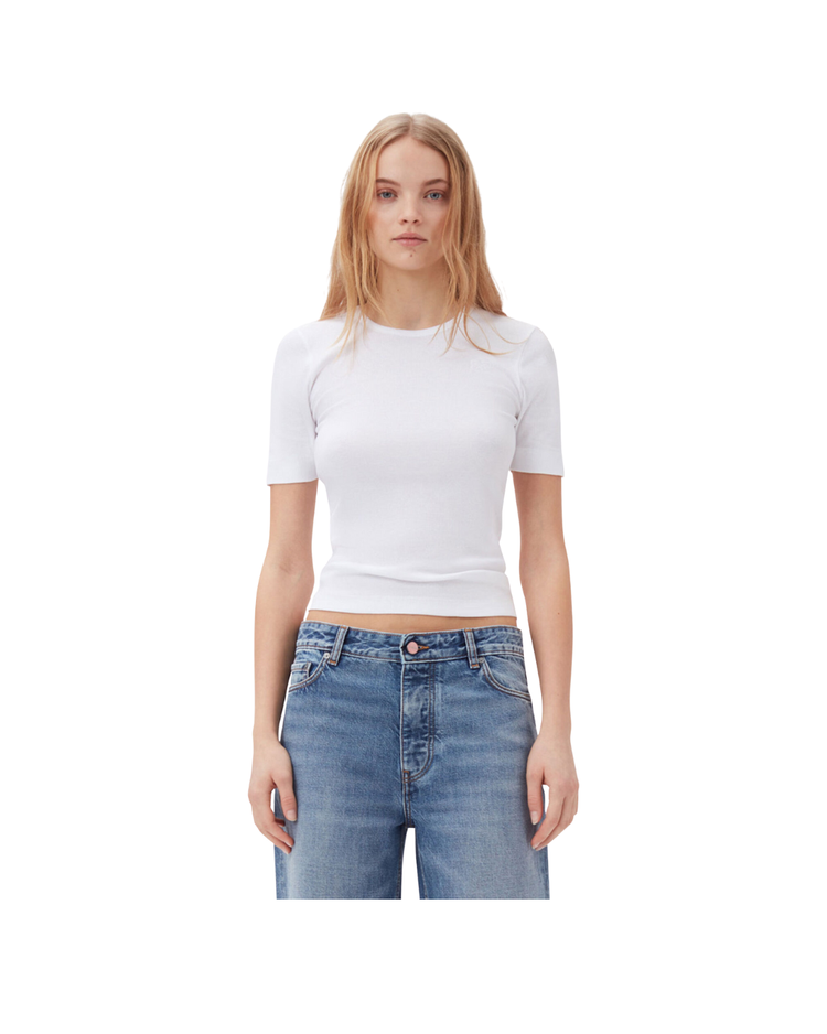 Soft Cotton Rib Short Sleeve T-Shirt