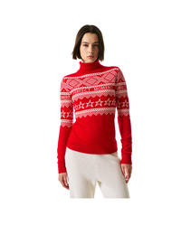Intarsia-Knit Merino Wool Turtleneck