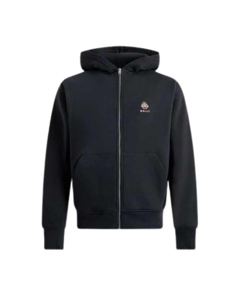 Hoodie in Cotton With a Bally Crest