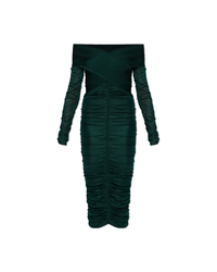 Green Viscose Knit Midi Dress