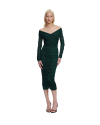Green Viscose Knit Midi Dress