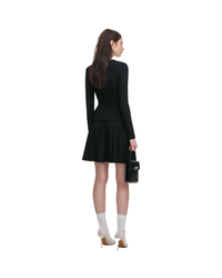 Black Tailored Knit Mini Dress