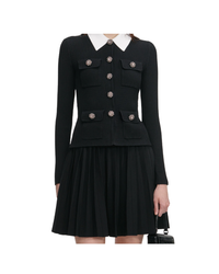 Black Tailored Knit Mini Dress