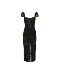 Black Sweetheart Lace Midi Dress