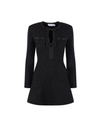 Black Sequin Knit Mini Dress