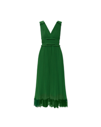 Green Chiffon Midi Dress
