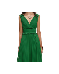 Green Chiffon Midi Dress