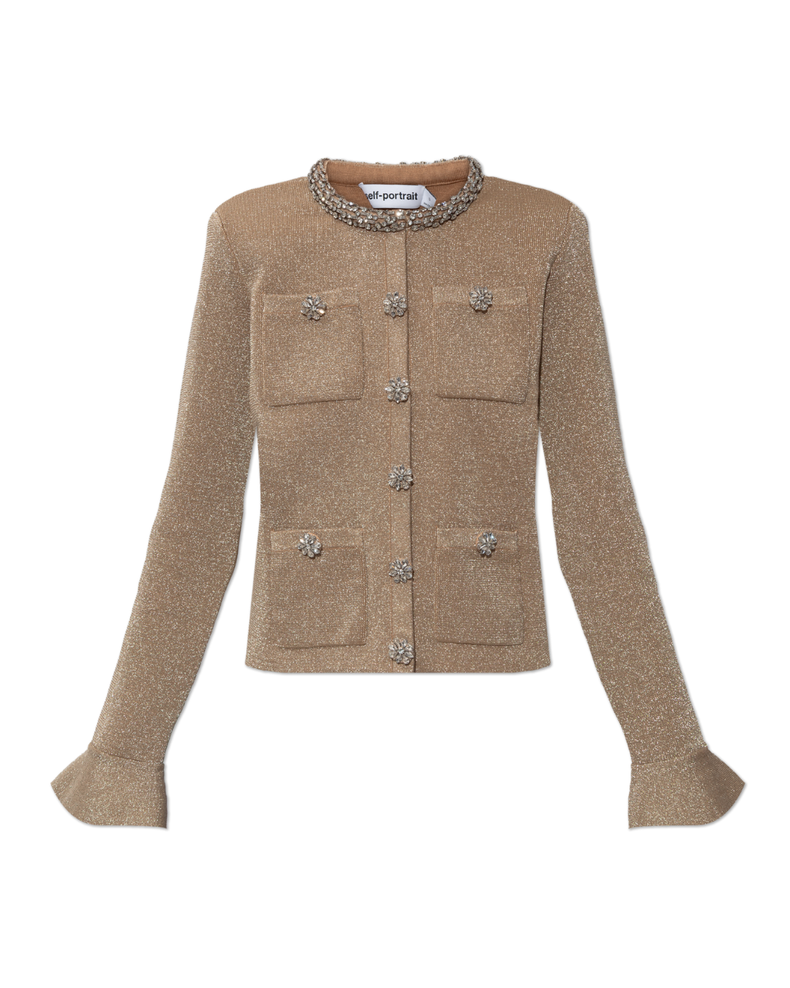 Gold Crystal Trim Cardigan