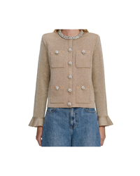 Gold Crystal Trim Cardigan