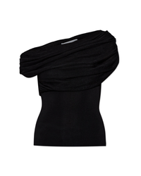 Black Draped Knit Top