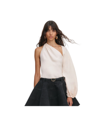 Cream Draped Sleeve Top