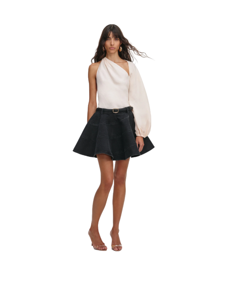 Cream Draped Sleeve Top