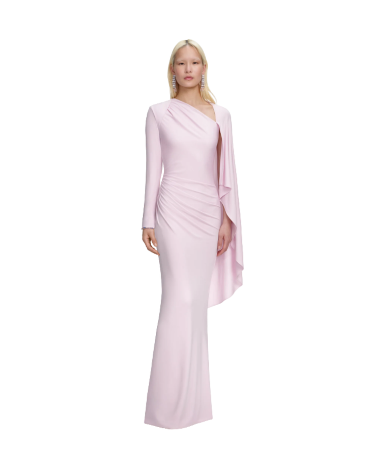Pink Jersey Drape Maxi Dress