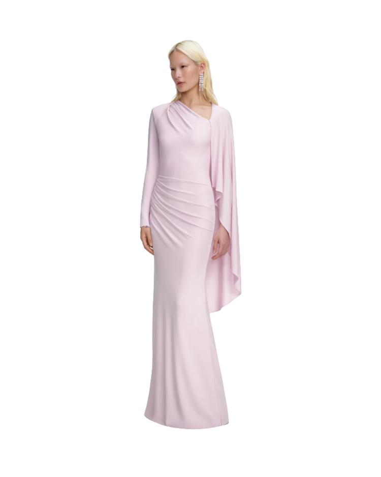 Pink Jersey Drape Maxi Dress