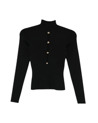 Black Keyhole Knit Top