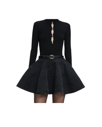 Black Keyhole Knit Top